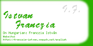 istvan franczia business card