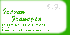 istvan franczia business card